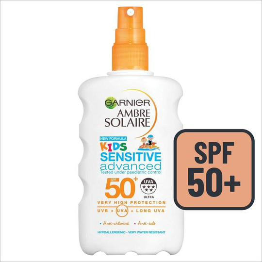 Garnier Ambre Solaire Kids Sensitive Anti-Sand Sun Cream Spray SPF50+