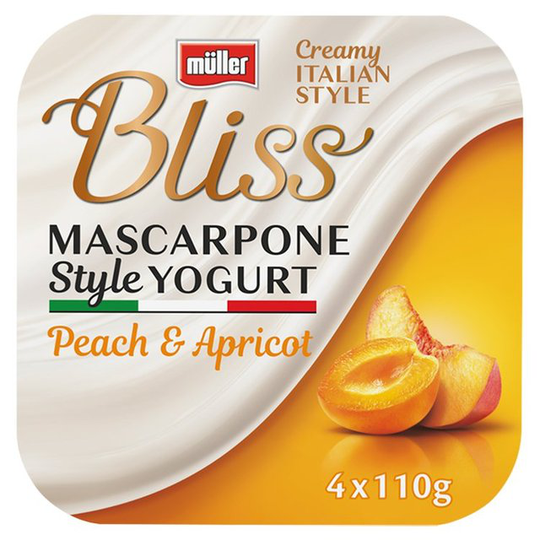 Muller Bliss Mascarpone Peach and Apricot Yoghurt