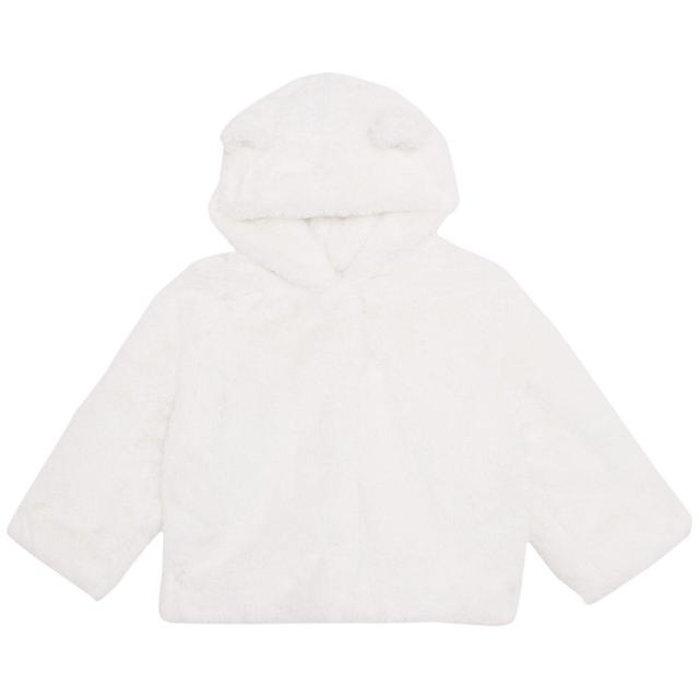 M&S Cream Faux Fur Coat, 2-3 Years