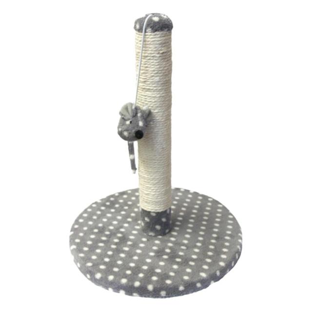 Rosewood Dijon Plush Grey & Cream Kitten Cat Scratching Post