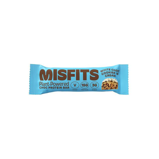 Misfits Cookies and Cream Vegan Protein Bar