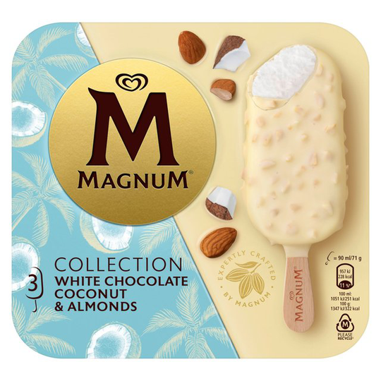 Magnum White Chocolate, Coconut & Almond 3PK Exclusively at Ocado